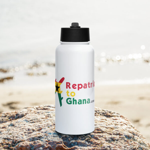 RepatriateToGhana.com (R2GH.com) Stainless steel water bottle with a straw lid - Image 4