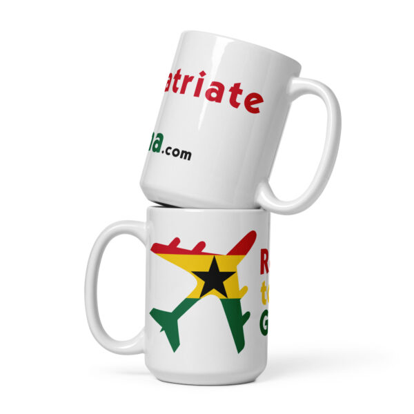 RepatriateToGhana.com (R2GH.com) white glossy mug - Image 3