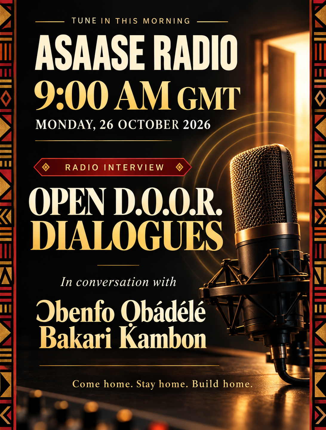 You are currently viewing This morning at 9 AM GMT: Asaase Radio interview on Open D.O.O.R. Dialogues