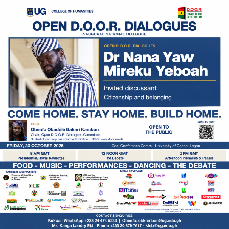 Read more about the article 4 days left — Open D.O.O.R. Dialogues with Dr Nana Yaw Mireku Yeboah