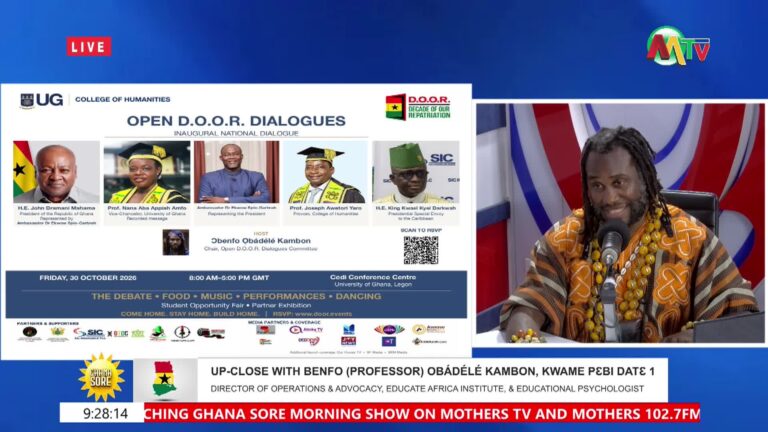 Read more about the article Watch: Ɔbenfo Ọbádélé Kambon on Mothers TV — Open D.O.O.R. Dialogues