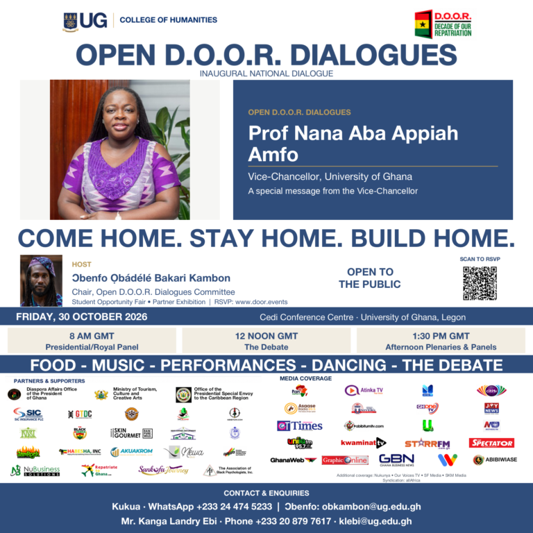 Read more about the article 6 days left — Open D.O.O.R. Dialogues with Prof. Nana Aba Appiah Amfo