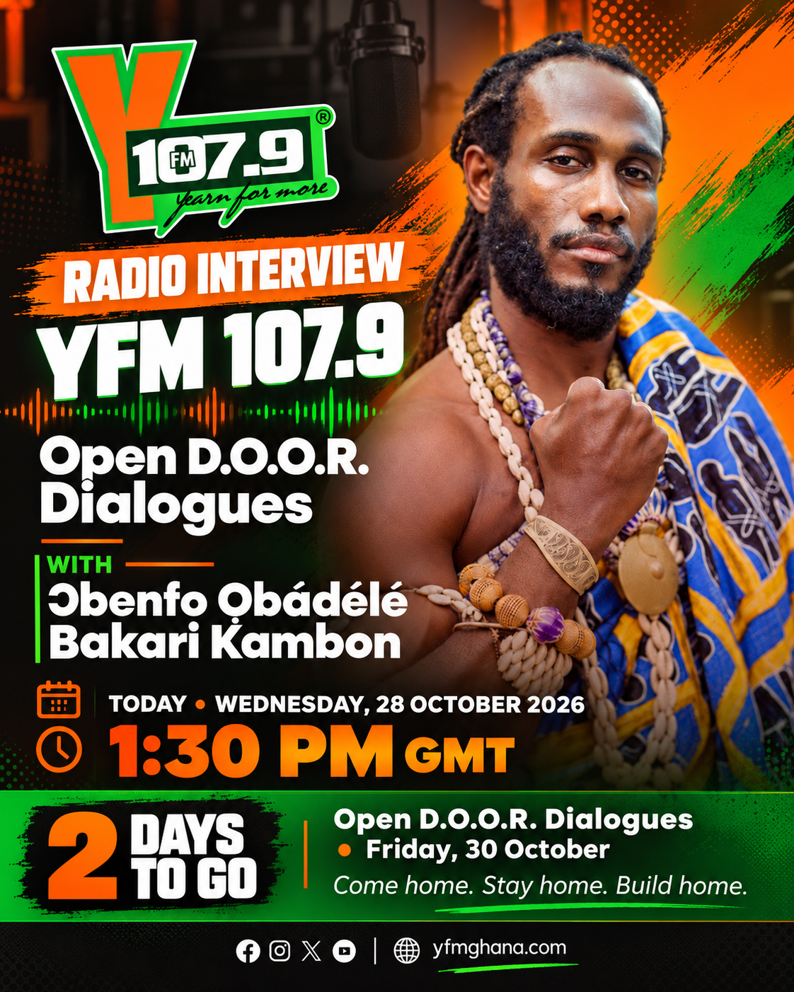 Read more about the article 2 days to go — YFM 107.9 interview today at 1:30 PM GMT | Open D.O.O.R. Dialogues